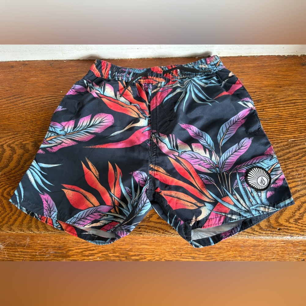 Volcom Pink and Blue Patterned Shorts Size 2T NWT